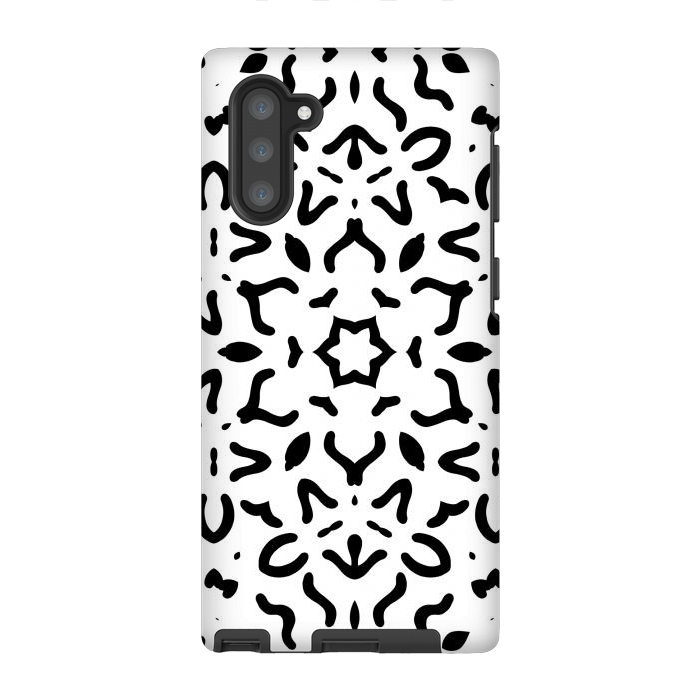 Galaxy Note 10 StrongFit Black Kaleidoscope Mandala by Creativeaxle