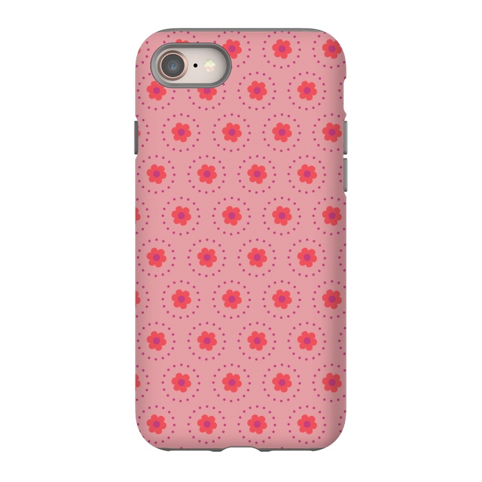 iPhone SE StrongFit Pink Circular Floral by Rosie Simons