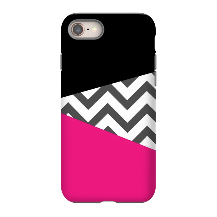 iPhone SE StrongFit Color Blocked Chevron Black Pink  by Josie Steinfort 