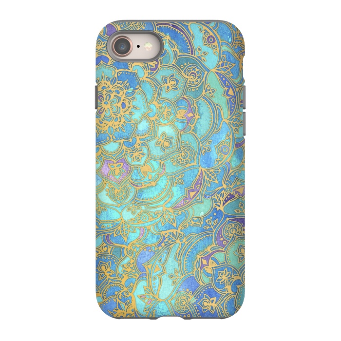 iPhone SE StrongFit Sapphire and Jade Stained Glass Mandalas by Micklyn Le Feuvre