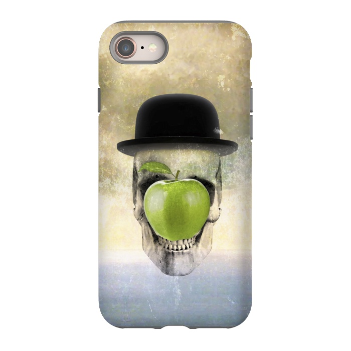 iPhone SE StrongFit Magritte Skull by Sebastian Parra