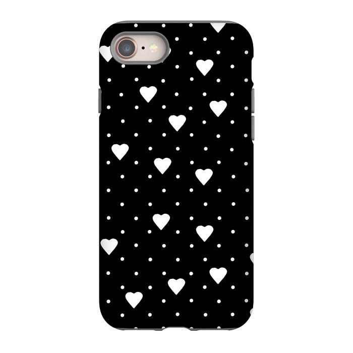 iPhone SE StrongFit Pin Point Hearts White by Project M