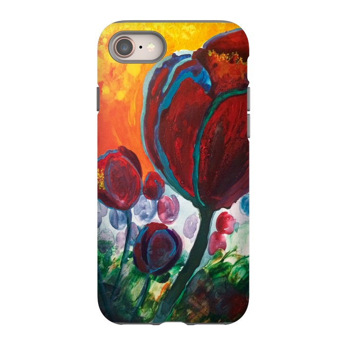 iPhone SE StrongFit Blue High Tulips on Fire by ANoelleJay