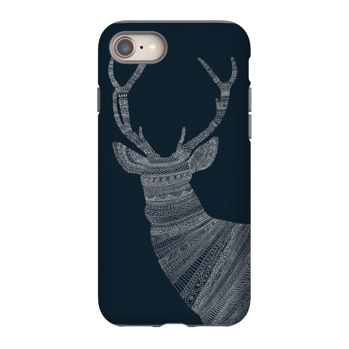 iPhone SE StrongFit Stag Blue Poster blue by Florent Bodart