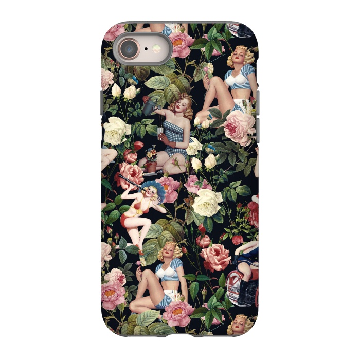 iPhone SE StrongFit Floral and Pin Up Girls Pattern by Burcu Korkmazyurek