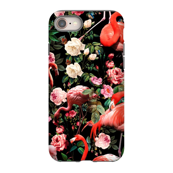 iPhone SE StrongFit Floral and Flemingo Pattern by Burcu Korkmazyurek