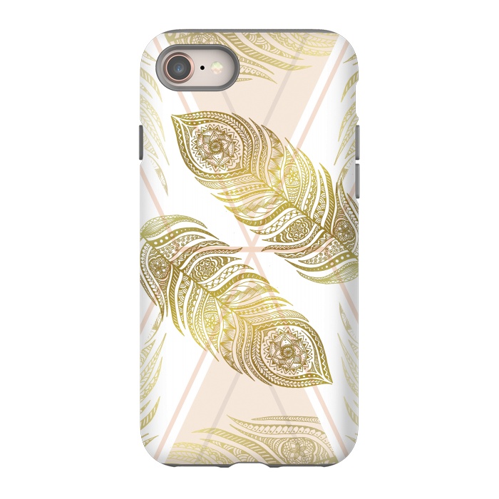 iPhone SE StrongFit Gold Feathers by Barlena