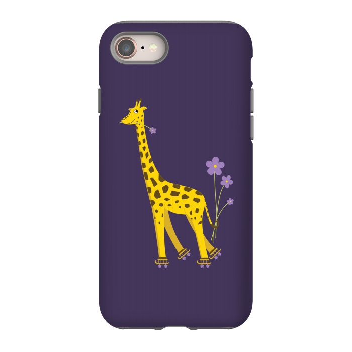iPhone SE StrongFit Cute Funny Rollerskating Giraffe by Boriana Giormova