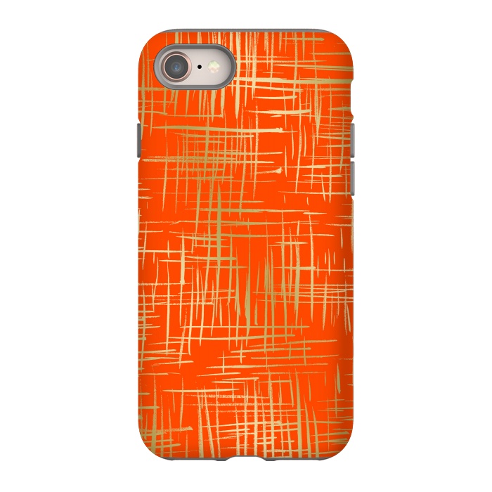 iPhone SE StrongFit Crosshatch Red by Caitlin Workman