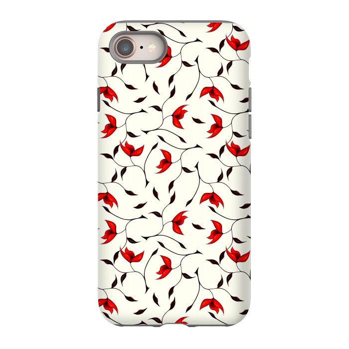 iPhone SE StrongFit Beautiful Strange Red Flowers Pattern by Boriana Giormova