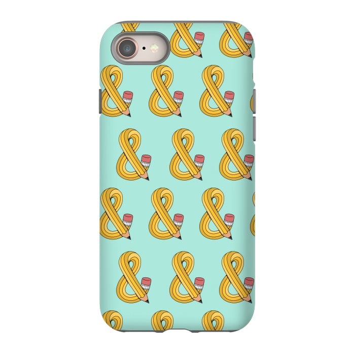 iPhone SE StrongFit Ampersand Pencil Pattern Green by Coffee Man