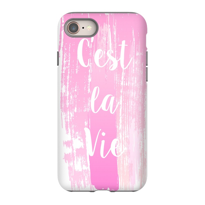 iPhone SE StrongFit C'est la vie pink watercolour by Martina