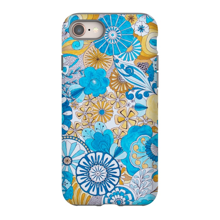 iPhone SE StrongFit Seventies Psychedelic Blooms by Paula Ohreen
