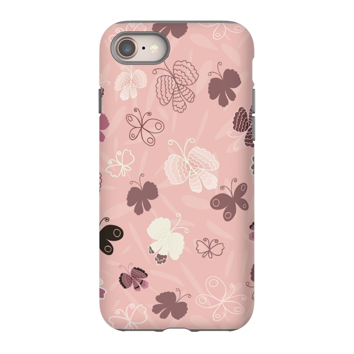 iPhone SE StrongFit Pretty Butterflies on Pink by Paula Ohreen