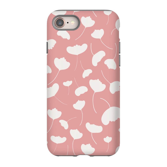 iPhone SE StrongFit Fan Flowers on Pink by Paula Ohreen