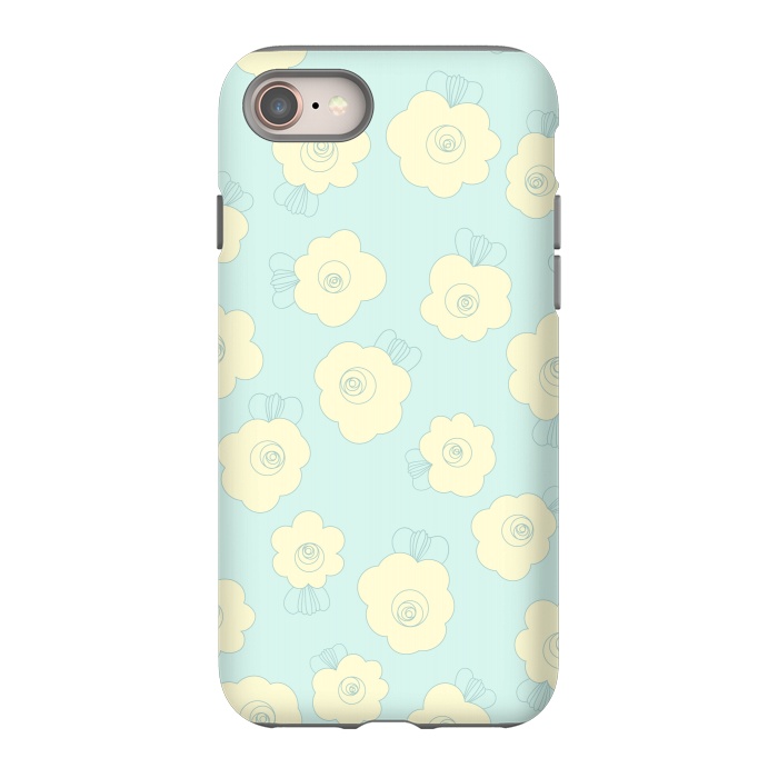 iPhone SE StrongFit Blue Fluffy Flowers by Paula Ohreen