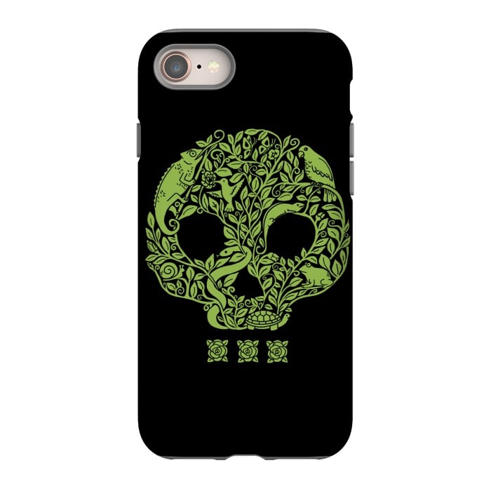 iPhone SE StrongFit Green Skull by Coffee Man