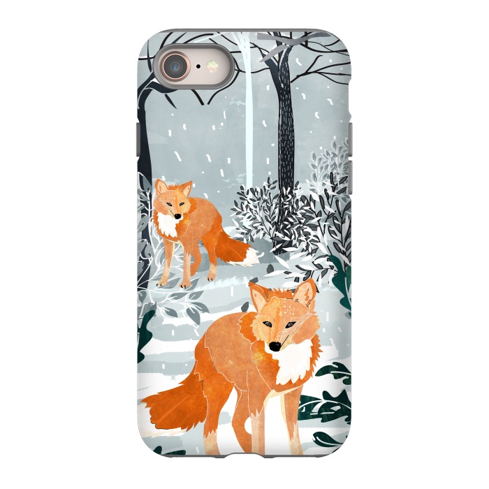 iPhone SE StrongFit Fox Snow Walk by Uma Prabhakar Gokhale