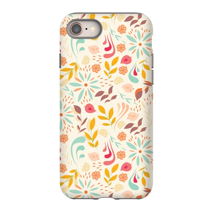 iPhone SE StrongFit Birds and Flowers Beige by Jelena Obradovic