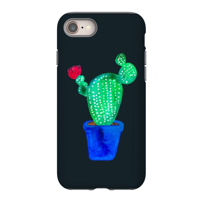 iPhone SE StrongFit Red Flower Cactus by Amaya Brydon