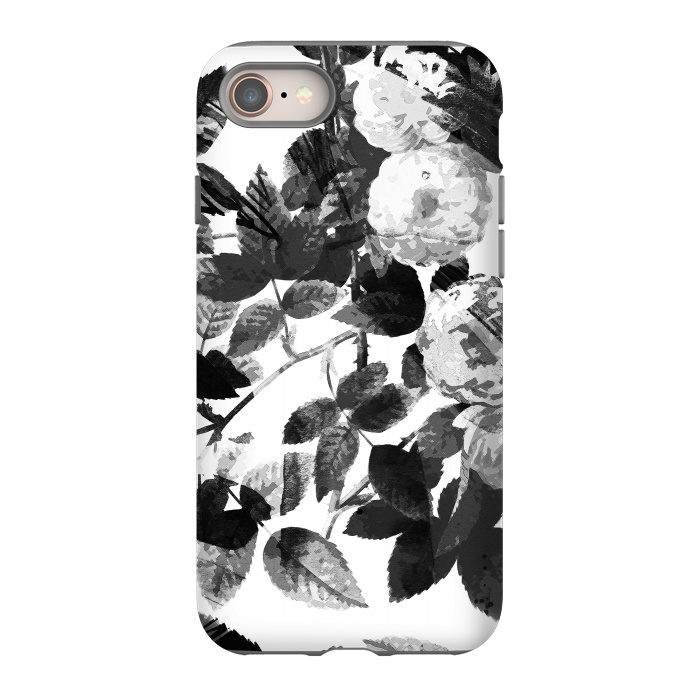 iPhone SE StrongFit Black and white ink roses by Oana 