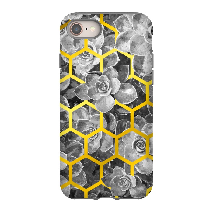 iPhone SE StrongFit Black and White Succulent Gold Geometric by Alemi
