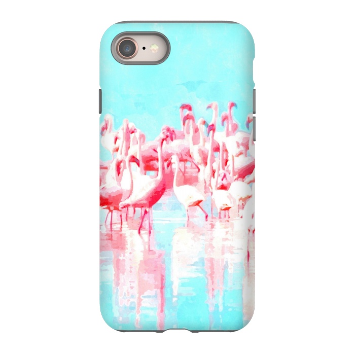 iPhone SE StrongFit Flamingos Tropical Illustration by Alemi