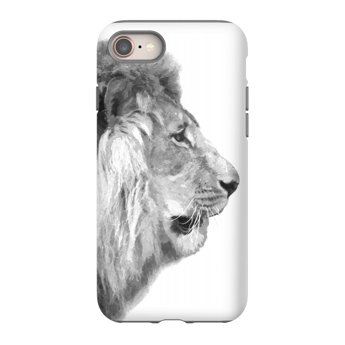 iPhone SE StrongFit Black and White Lion Profile by Alemi