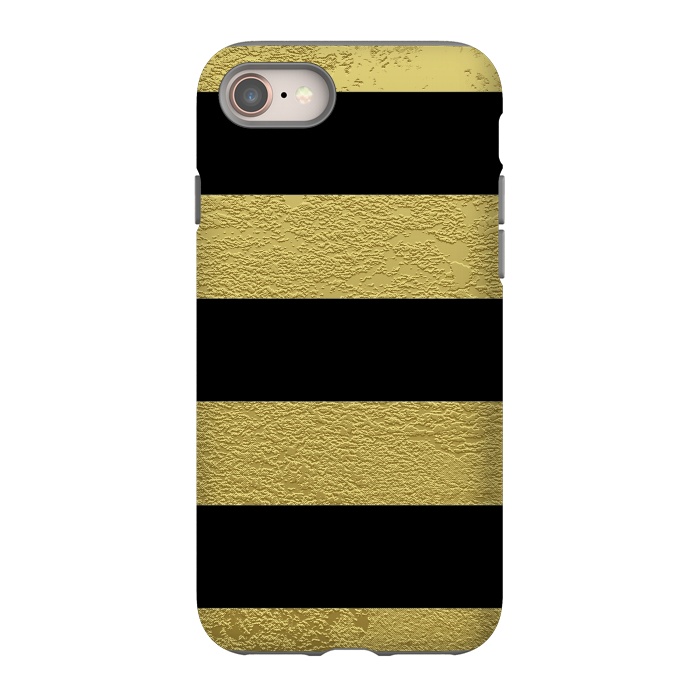 iPhone SE StrongFit Black and Gold Stripes by Alemi