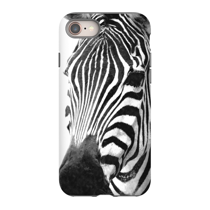 iPhone SE StrongFit Black and White Zebra by Alemi