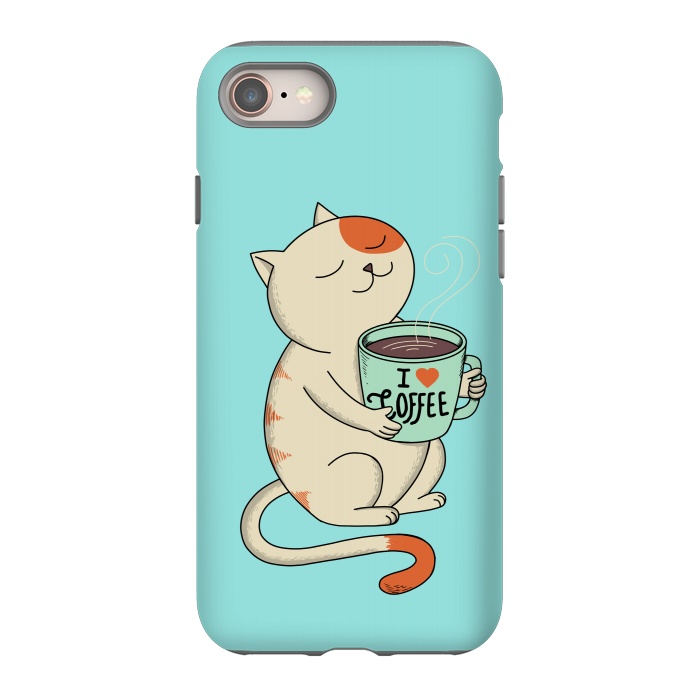iPhone SE StrongFit Cat and Coffee by Coffee Man