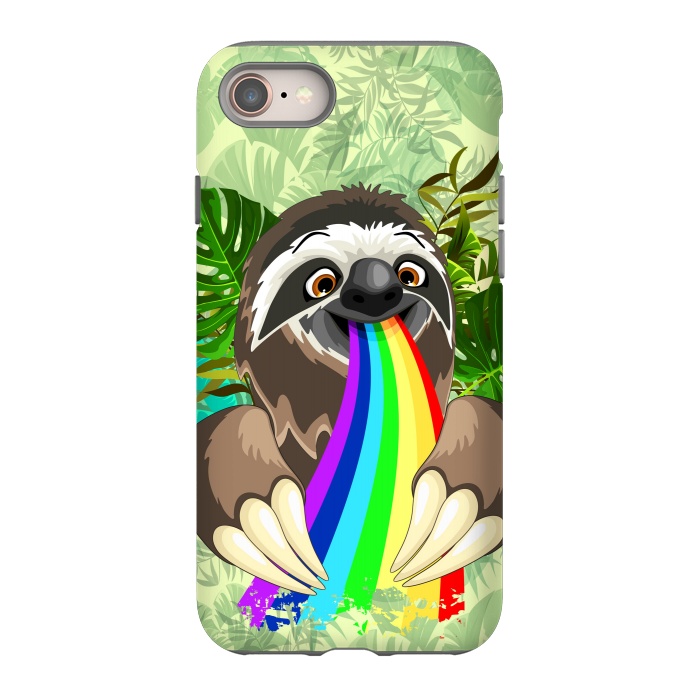 iPhone SE StrongFit Sloth Spitting Rainbow Colors by BluedarkArt