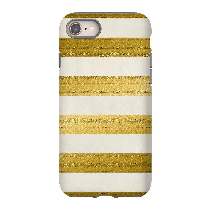 iPhone SE StrongFit Golden Glitter Lines On Cream by Andrea Haase