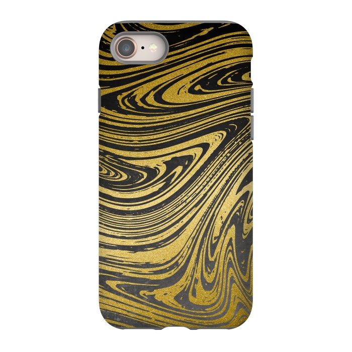 iPhone SE StrongFit Black Gold Marble 2 by Andrea Haase