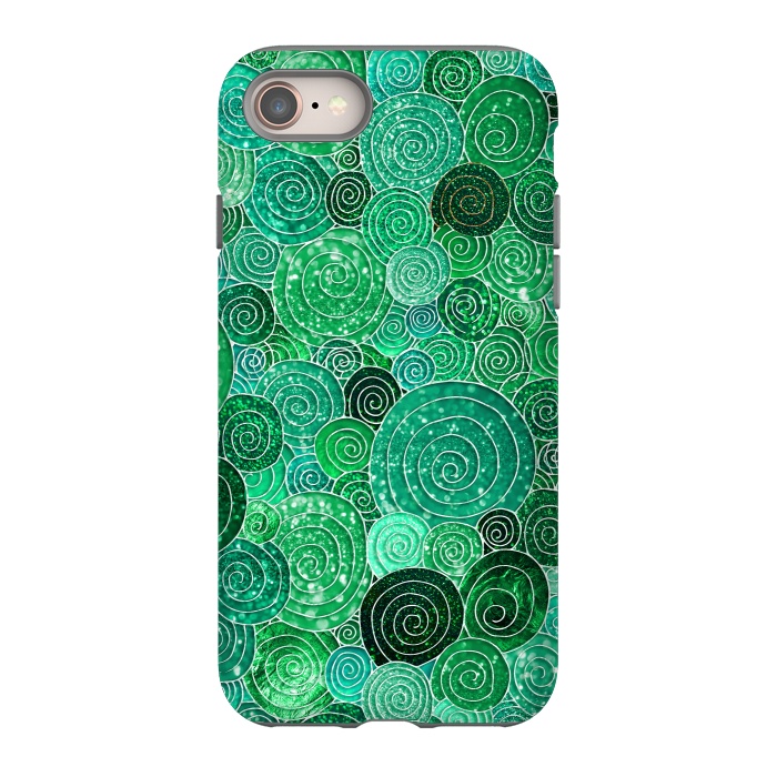 iPhone SE StrongFit Green Circles Polka dots Glitter Pattern by  Utart