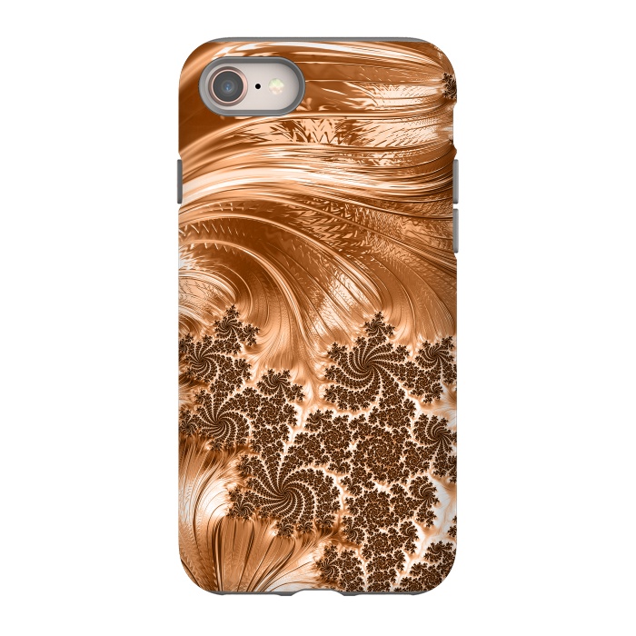 iPhone SE StrongFit Copper Floral Fractal by Andrea Haase