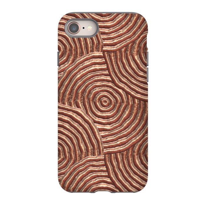 iPhone SE StrongFit Copper Circular Engravings by Andrea Haase