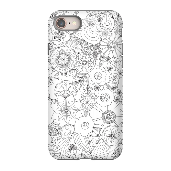 iPhone SE StrongFit 70s Blooms in Black and White by Paula Ohreen