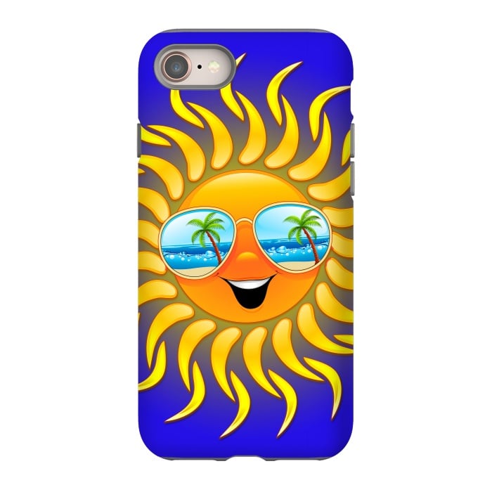iPhone SE StrongFit Summer Sun Cartoon with Sunglasses by BluedarkArt