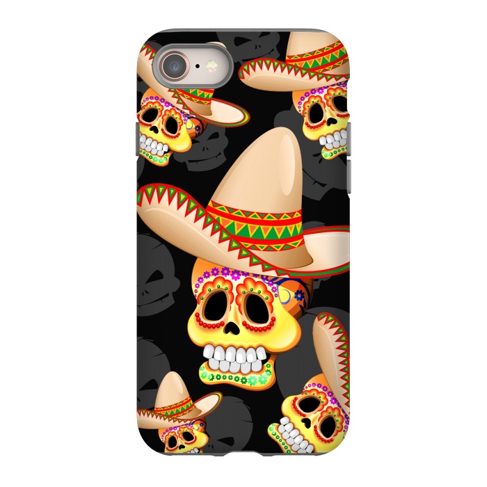 iPhone SE StrongFit Mexico Sugar Skull with Sombrero by BluedarkArt
