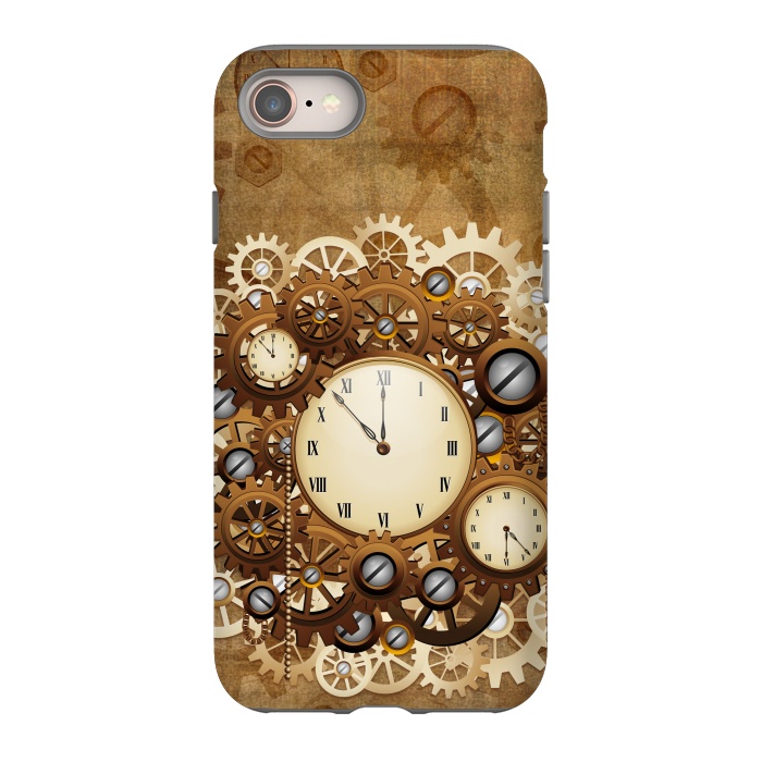 iPhone SE StrongFit Steampunk Clocks and Gears Vintage Style  by BluedarkArt