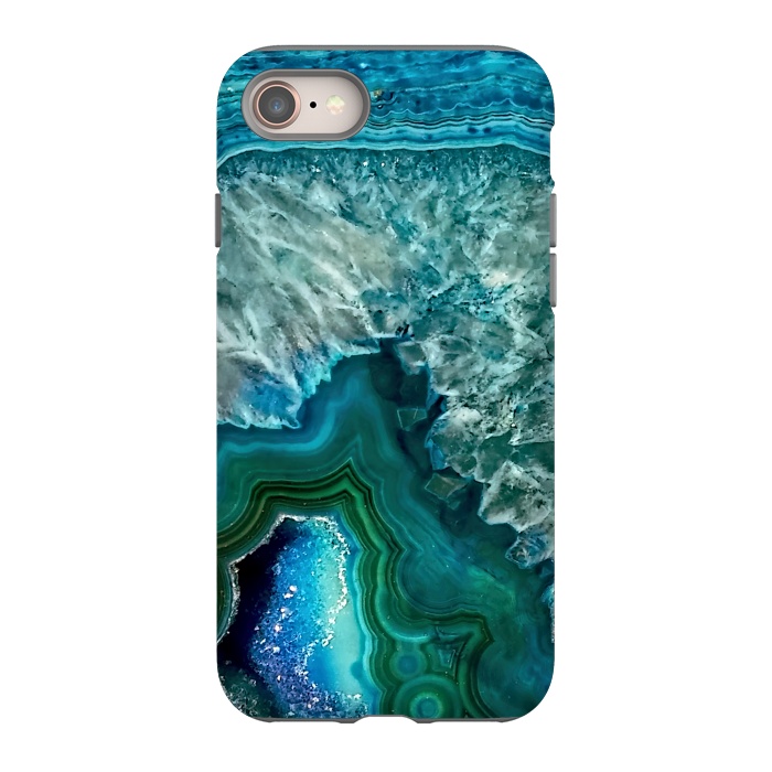 iPhone SE StrongFit Ocean Blue Glitter Agate by  Utart