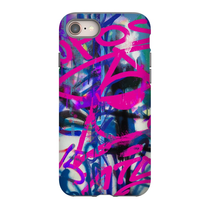 iPhone SE StrongFit Grafitti Writing Pink Blue by Andrea Haase