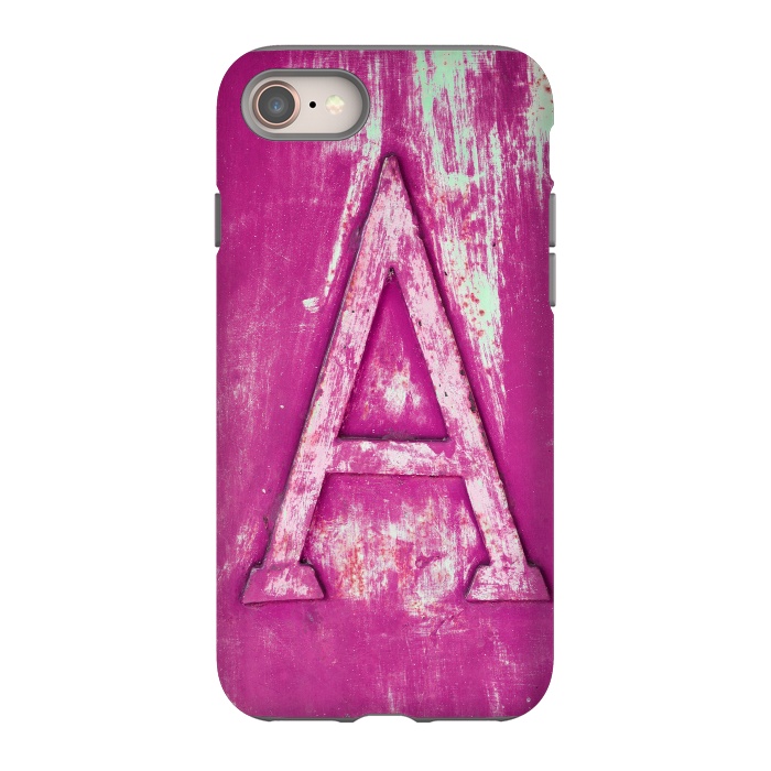 iPhone SE StrongFit Grunge Style Pink Letter A by Andrea Haase