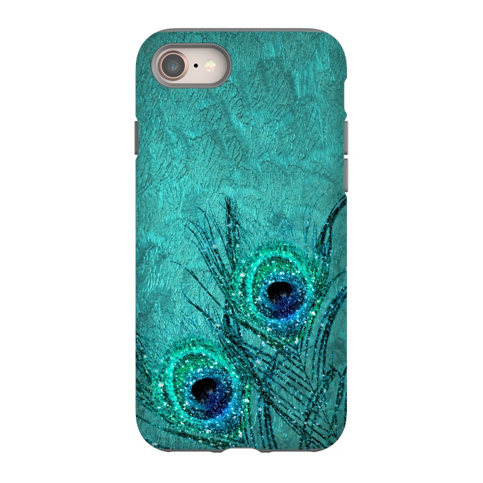 iPhone SE StrongFit Peacock Sparkle Feathers by  Utart