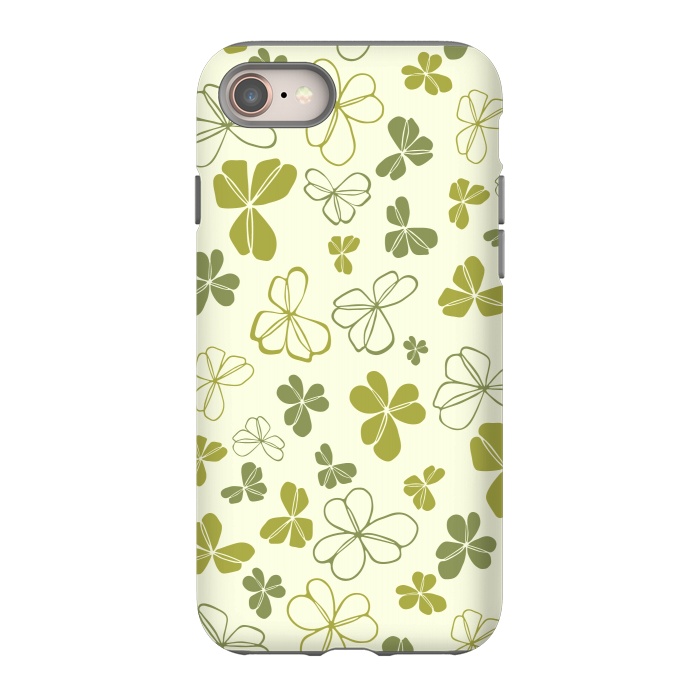 iPhone SE StrongFit Lucky Clover in Cream and Green by Paula Ohreen