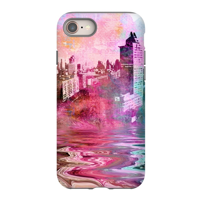 iPhone SE StrongFit Surreal City Urban Mixed Media Art by Andrea Haase