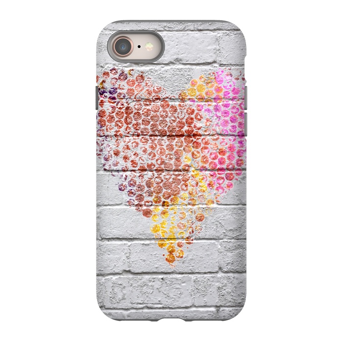 iPhone SE StrongFit Spray Paint Heart On Brick Wall by Andrea Haase