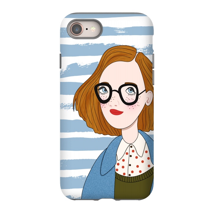 iPhone SE StrongFit Fashion Girl and Blue  Stripes  by DaDo ART