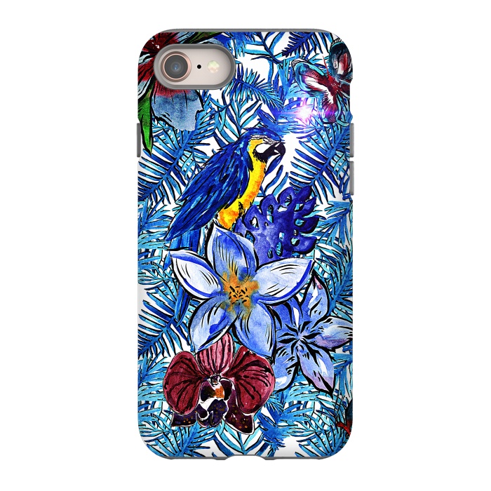 iPhone SE StrongFit Blue Jungle Bird Pattern by  Utart